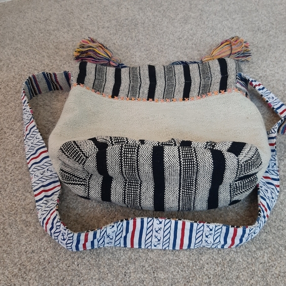 BOHO BAG Sling Market Crossbody Beach Shopping Tassles Bookbag Purse Travel Bag - Picture 3 of 12